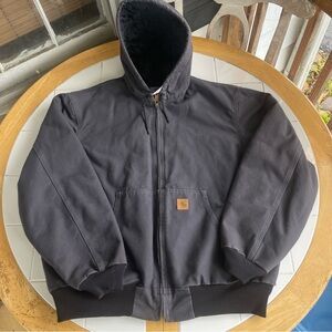 Carhartt Jacket j247 ptb Petrol Blue XL Canvas Workwear Rare Hooded 2009 y2k